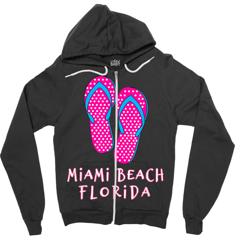 Miami Beach Flip Flops T Shirt Zipper Hoodie | Artistshot