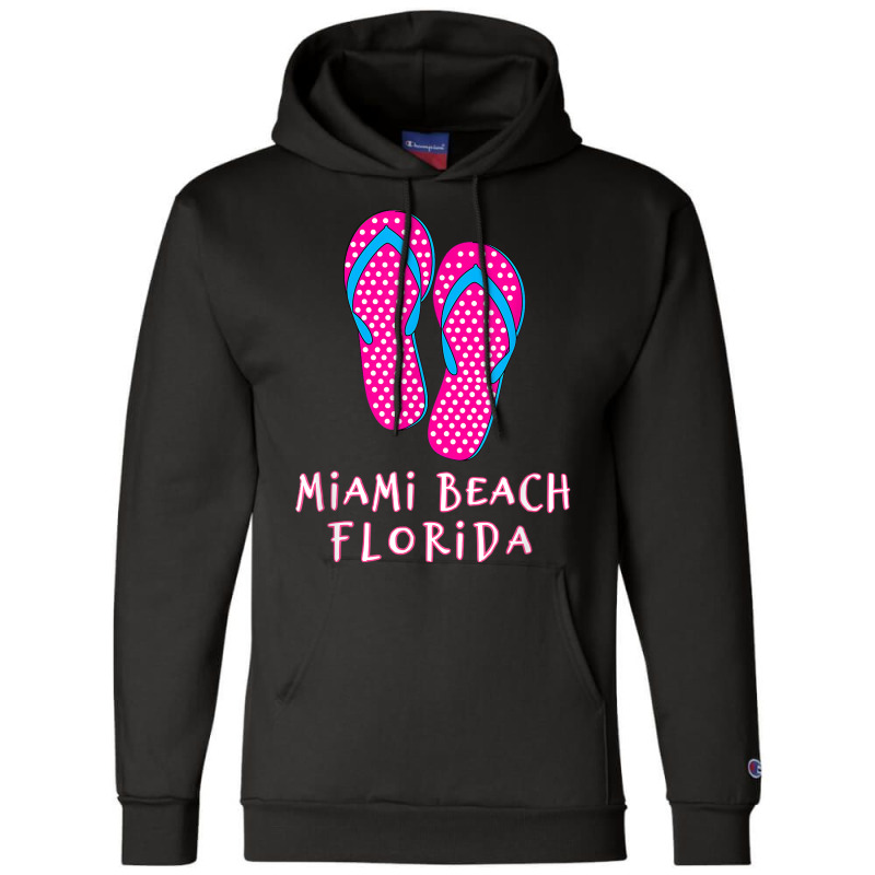 Miami Beach Flip Flops T Shirt Champion Hoodie | Artistshot