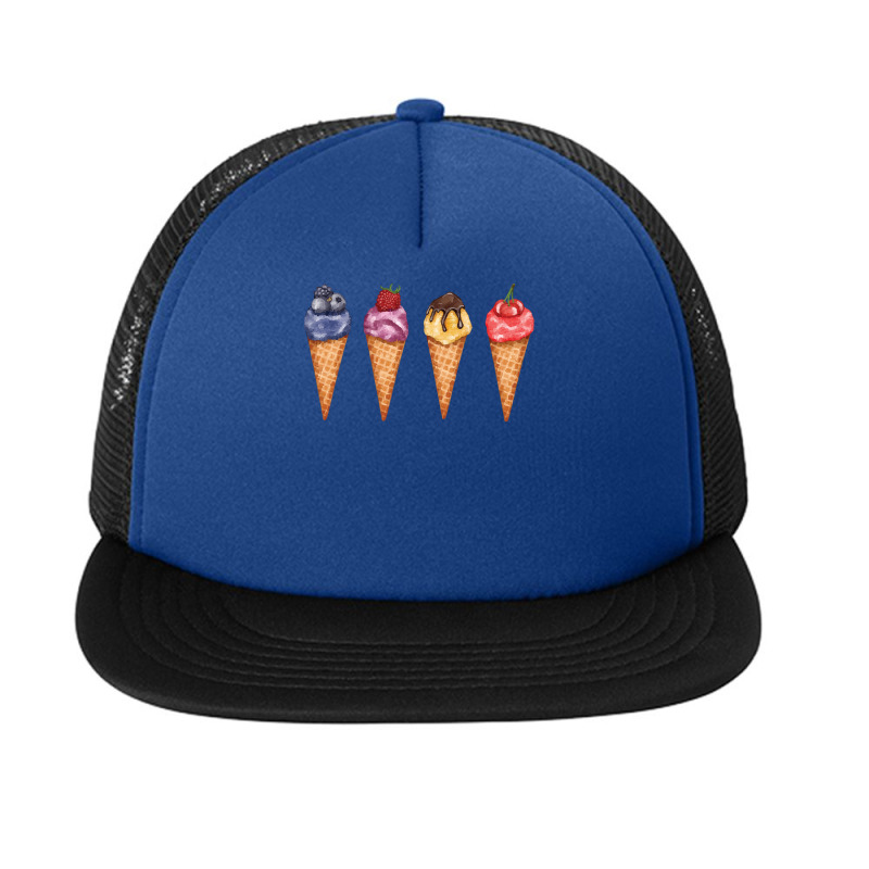 Assorted Ice Cream Cones T  Shirt Assorted Ice Cream Cones Set   Blueb Foam Snapback hat by thymeartiste | Artistshot