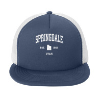 Springdale Utah Ut Vintage Athletic Sports Design T Shirt Foam Snapback Hat | Artistshot