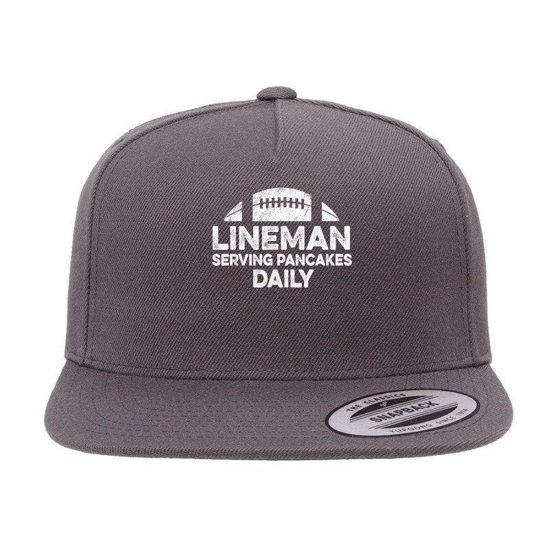 Mens Lineman Serving Pancakes Daily Football Offensive Lineman T Shirt 5 Panel Snapback Cap | Artistshot