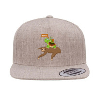 Snail Riding Sloth And Turtle Funny Running Tee 5 Panel Snapback Cap | Artistshot