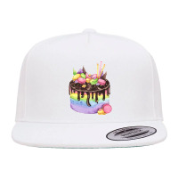 Whimsical Rainbow Birthday Cake T  Shirt Rainbow Chocolate Cake With M 5 Panel Snapback Cap | Artistshot