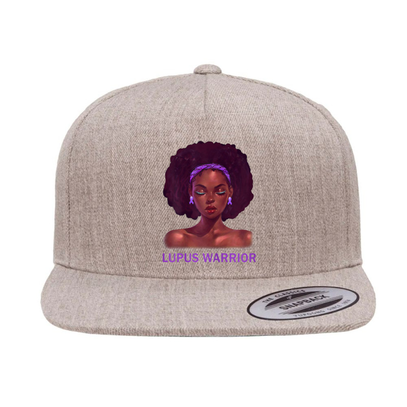 Womens Afro African American Black Woman Lupus Warrior 5 Panel Snapback Cap | Artistshot