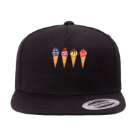 Assorted Ice Cream Cones T  Shirt Assorted Ice Cream Cones Set   Blueb 5 Panel Snapback Cap | Artistshot