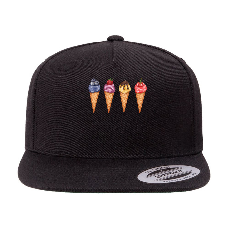 Assorted Ice Cream Cones T  Shirt Assorted Ice Cream Cones Set   Blueb 5 panel snapback cap by pintailracehorse | Artistshot