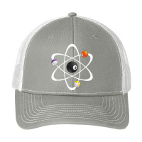 Funny Billiard Designs For Men Women Science Lover Atom Ball Pa Trucker Cap | Artistshot