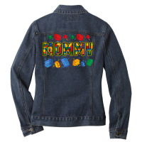 Mom Brick Builder Funny Blocks Master Builder T Shirt Ladies Denim Jacket | Artistshot