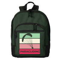 Paragliding Silhouette Sport Activity Vector Graphic Basic Backpack | Artistshot