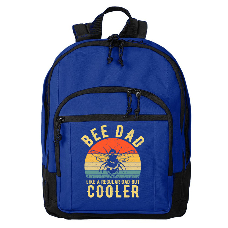 Bee Beekeeper Dad Like A Regular Dad But Cooler Vintage Fathers Day 57 Basic Backpack | Artistshot