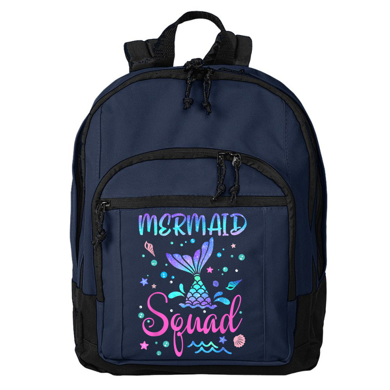 Mermaid Squad Of The Birthday Mermaid Tail Family Matching T Shirt Basic Backpack | Artistshot