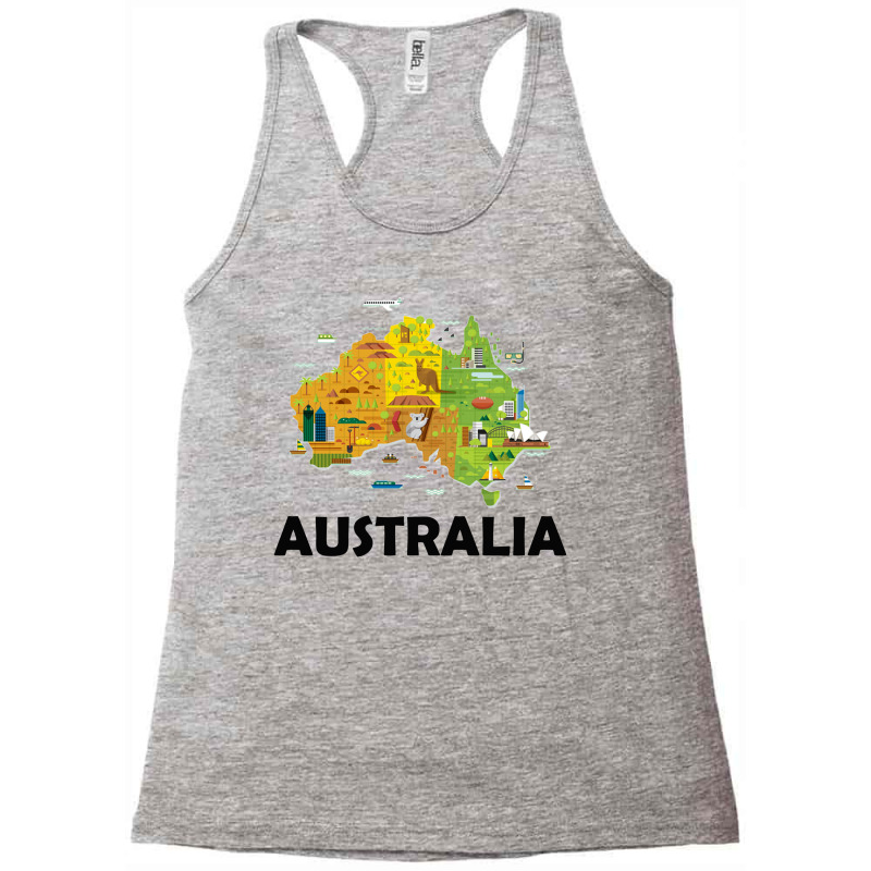 Australia T Shirt Australian Elements Fun Map Ocenia Tee Racerback Tank by Nuansa | Artistshot