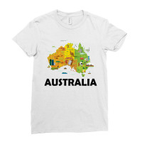 Australia T Shirt Australian Elements Fun Map Ocenia Tee Ladies Fitted T-shirt | Artistshot