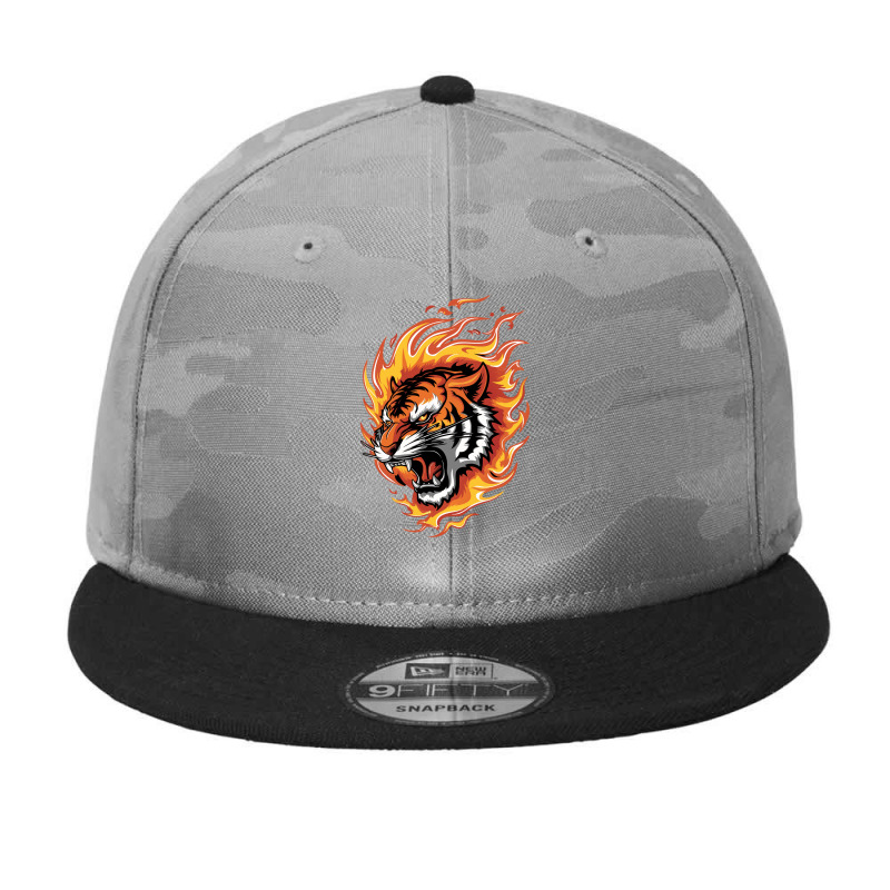 Fierce Tiger Head Camo Snapback by edsonart | Artistshot