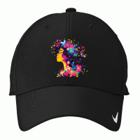 Woman And Flower Nike Dri-fit Cap | Artistshot