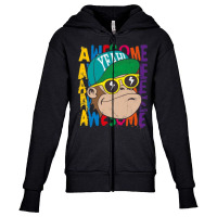 Awesome Cool Monkey Youth Zipper Hoodie | Artistshot