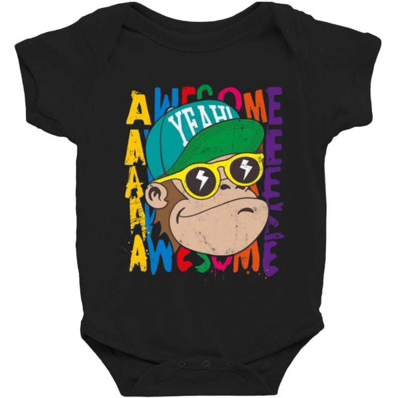 Awesome Cool Monkey Baby Bodysuit by Charity Aduset | Artistshot