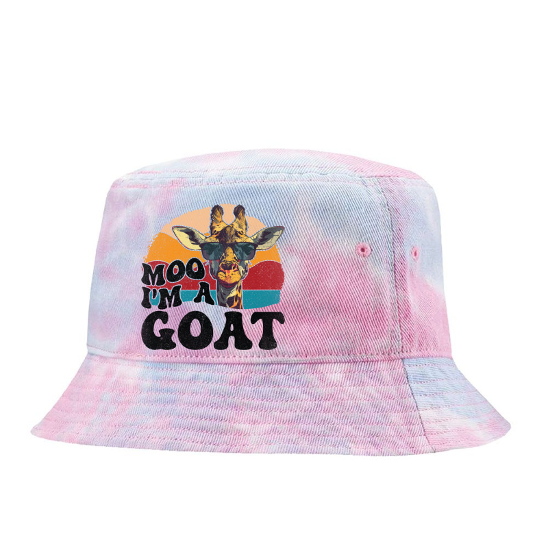 Moo I'm A Goat Giraffe Lover Funny Zoo Animal Cost Tie Dyed Bucket Hat by Charity Aduset | Artistshot