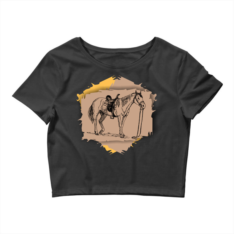 Saddled Horse Crop Top by HRC Design | Artistshot