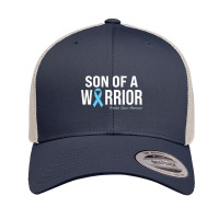 Family Prostate Cancer Awareness Light Blue Son Of A Warrior Retro Trucker Cap | Artistshot