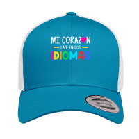 Mi Corazon Late En Dos Idiomas, Bilingual Spanish Teacher T Shirt Retro Trucker Cap | Artistshot