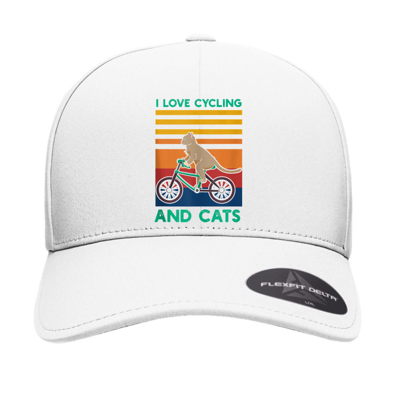 I Love Cycling And Cats Riding Bicycle Cyclist Kitty Lover Tank Top Seamless Cap | Artistshot