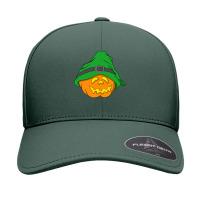 Halloween Jack O Lantern T  Shirt Slouchy Hat Halloween Pumpkin Green Seamless Cap | Artistshot