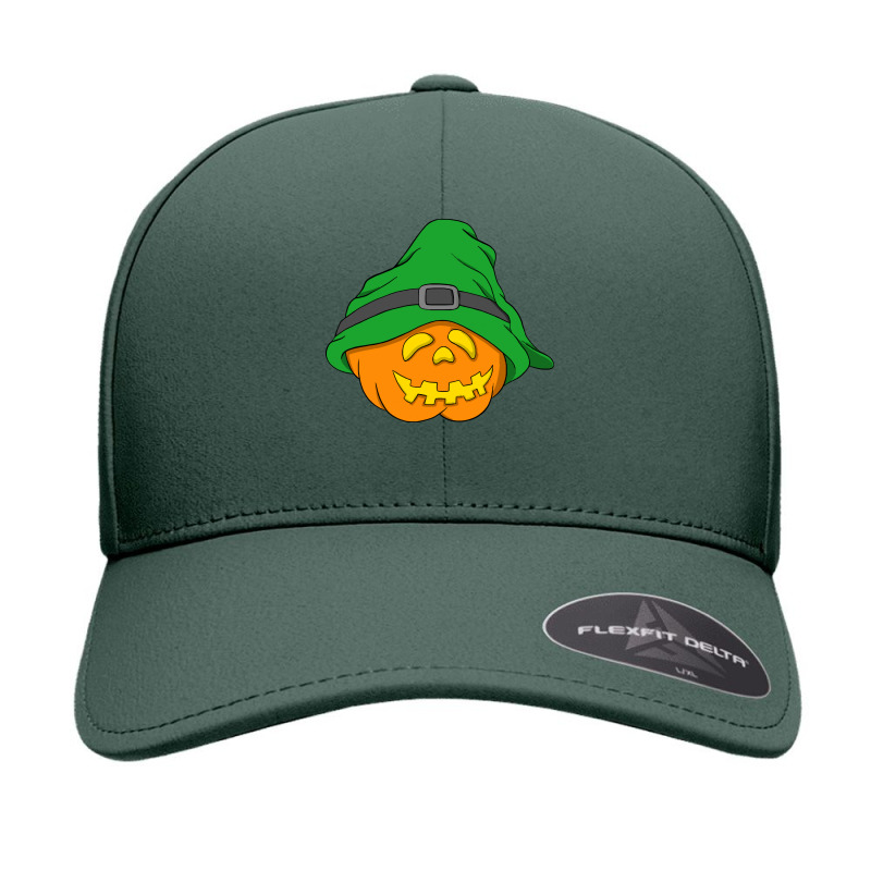 Halloween Jack O Lantern T  Shirt Slouchy Hat Halloween Pumpkin Green Seamless Cap | Artistshot