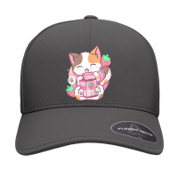 Strawberry Shake Strawberry Milk Cat Kawaii Neko Anime T Shirt Seamless Cap | Artistshot