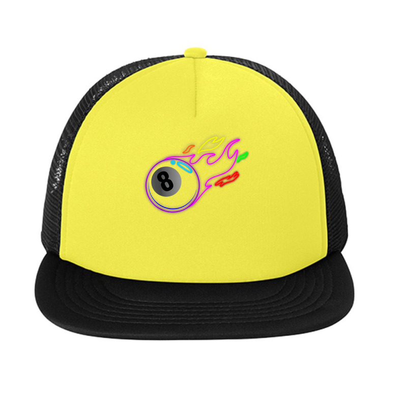 Colorful Neon Lights Eight Ball Billiards Pool T Shirt Mm Foam Snapback Hat | Artistshot