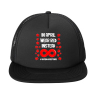 In April Wear Red Instead Autism Acceptance Puzzle Lovers T Shirt Foam Snapback Hat | Artistshot