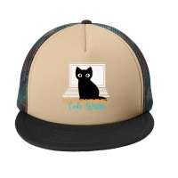 Funny Cat Programmer Code Writer Programming Codin Foam Snapback Hat | Artistshot