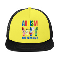 Autism, Don't Dis My Ability, Cute Crayon Cartoon Graphic Foam Snapback Hat | Artistshot