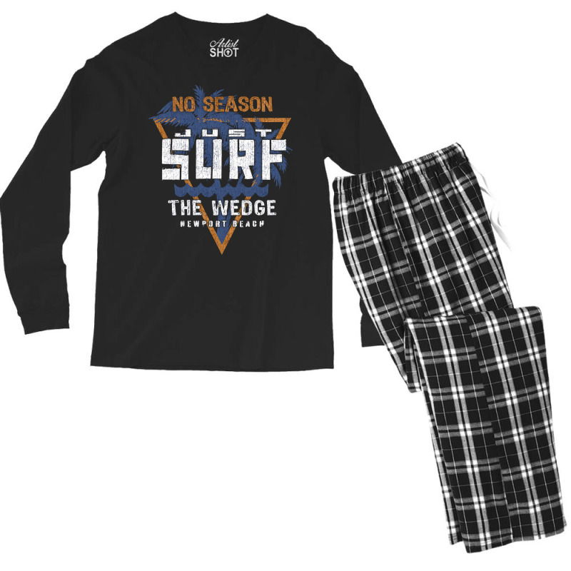 No Season Just Surf   The Wedge Newport Beach Pullover Hoodie Men's Long Sleeve Pajama Set | Artistshot