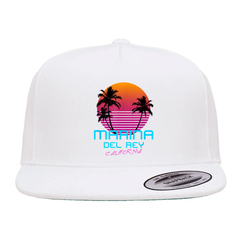 Marina Del Rey California Retro 80s T Shirt 5 panel snapback cap by aryanahjerich | Artistshot