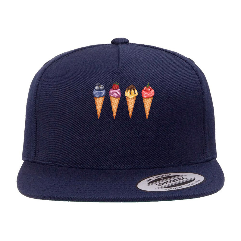 Assorted Ice Cream Cones T  Shirt Assorted Ice Cream Cones Set   Blueb 5 panel snapback cap by thymeartiste | Artistshot