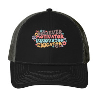 Believer Motivator Innovator Educator Retro Teacher Gifts T Shirt Pa Trucker Cap | Artistshot