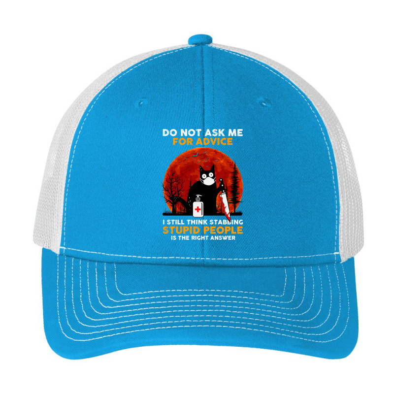 Cat Kitty Stabbing People Do Not Ask Me For Advice Black Cat Pa Trucker Cap by golferu | Artistshot