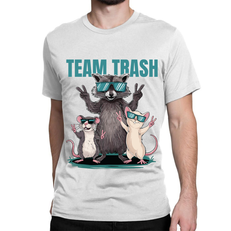 Team Trash Opossum Raccoon Rat Animals Classic T-shirt by Charity Aduset | Artistshot