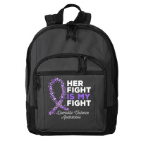 Her Fight Is My Fight   Domestic Violence Awareness Ribbon T Shirt Basic Backpack | Artistshot