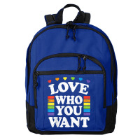 Love Who You Want Rainbow Lgbtq Heart Price Proud Rainbow T Shirt Basic Backpack | Artistshot