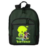 Splatoon Inkling 8th Birthday Green Splatter Portrait Premium T Shirt Basic Backpack | Artistshot