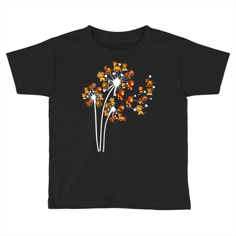 Womens Womens Floral Lion Dandelion Wild Animals Toddler T-shirt by Charity Aduset | Artistshot