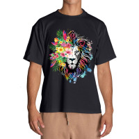 Womens Floral Lion Wild Animals For Lion Lovers Urban Heavy T-shirt | Artistshot