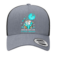 Gnome One Fights Alone Ribbon Ptsd Awareness Yupoong Trucker Cap | Artistshot