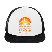 Vintage Sunset Alaskan Klee Kai Dog Ride Shotgun Halloween T Shirt Foam Snapback Hat | Artistshot