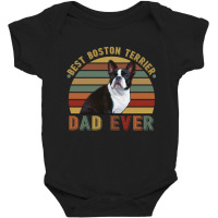 Best Boston Terrier Dad Ever Retro Vintage Father's Day Baby Bodysuit | Artistshot