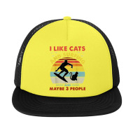 Surfing Cat, I Like Cats And Surfing And Maybe 3 People Dad Foam Snapback Hat | Artistshot