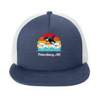 Petersburg T  Shirt Petersburg Alaska Distressed Orca Killer Whale Wav Foam Snapback Hat | Artistshot