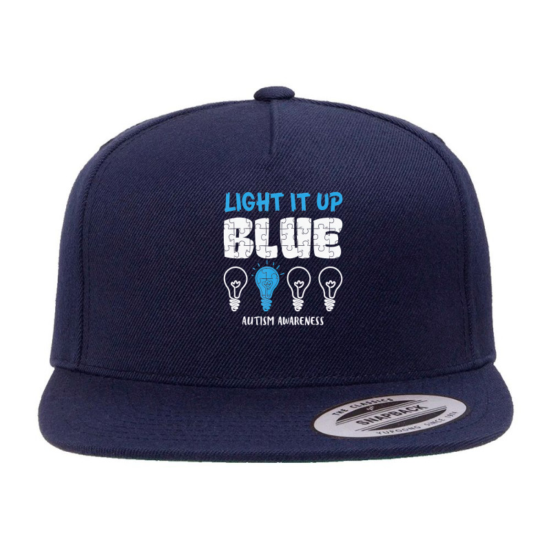 Autism Awareness Light It Up Blue 5 panel snapback cap by JaralJiron | Artistshot